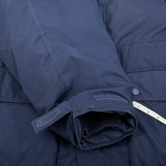 Vintage Eddie Bauer Navy Jacket Men’s XL Goose Down Coat Hooded Puffer Parka - Picture 12 of 16